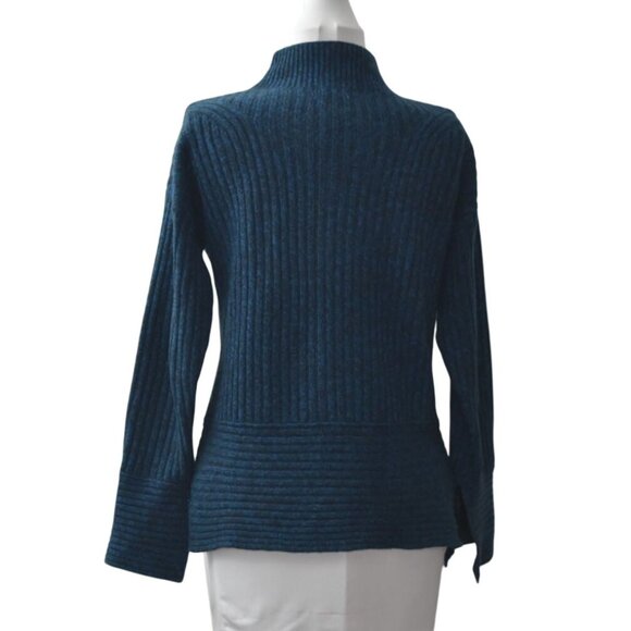 Club Monaco Selska Cashmere Womens Sweater S/P Ribbed Blue - Picture 2 of 4